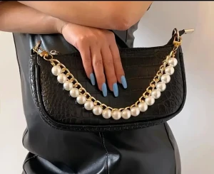 Gold and pearl hand bag chain - Super elegant chain for any hand bag. Instant Elevated look
