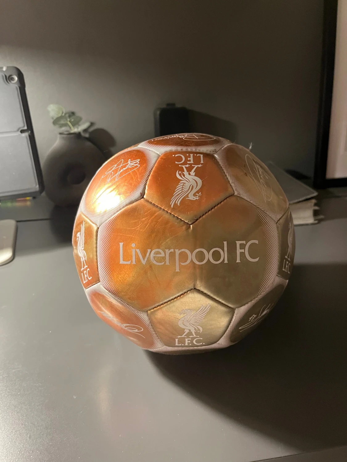 Liverpool FC guld- och kopparfärgad boll