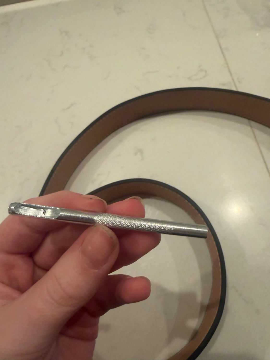 Louis Vuitton rutig skinnbälte svart - 5