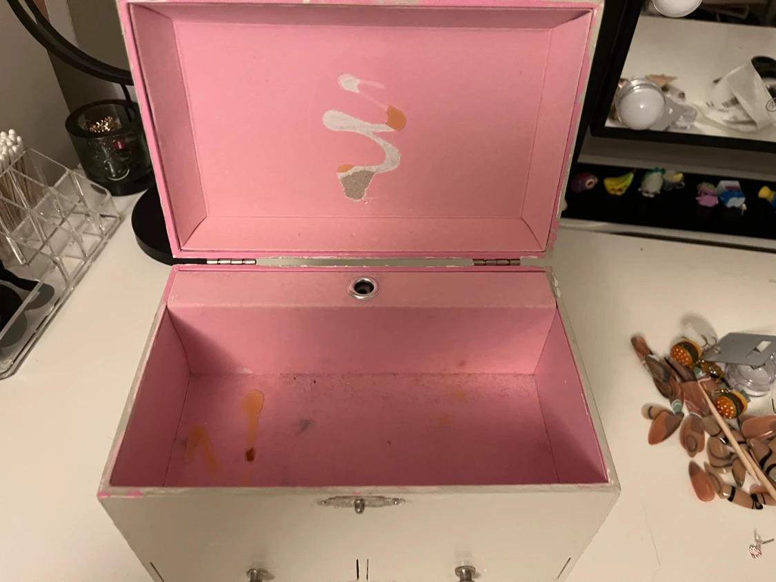 Vit och rosa smyckeskrin med lådor - 3