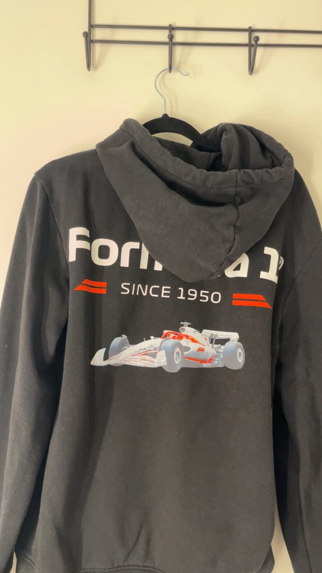 Svart Formula 1 hoodie med tryck - 1