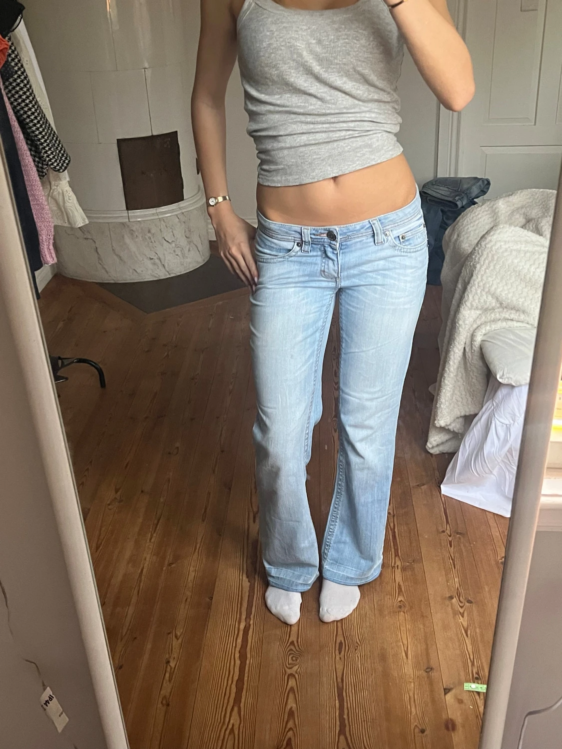 Ljusblå vintage jeans