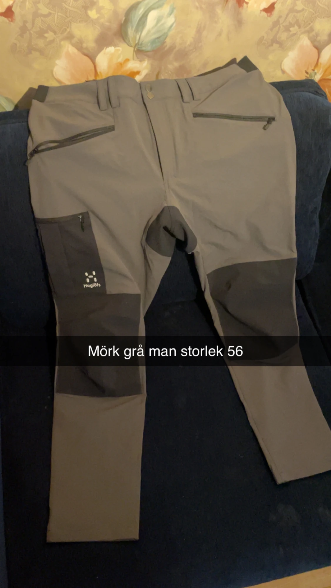 Mörkgrå friluftsbyxor Haglöfs stl 56