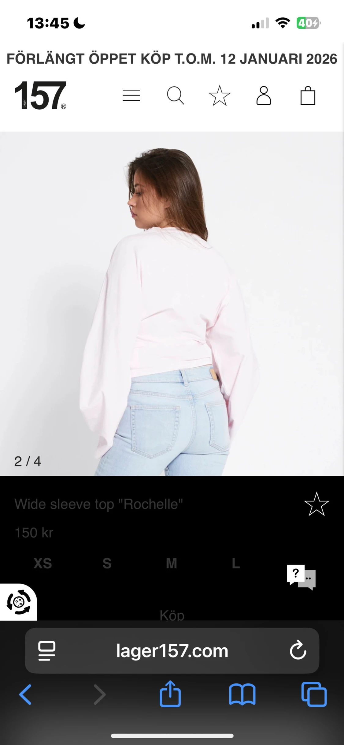 Ljusrosa topp med vida ärmar från Lager 157 - 1