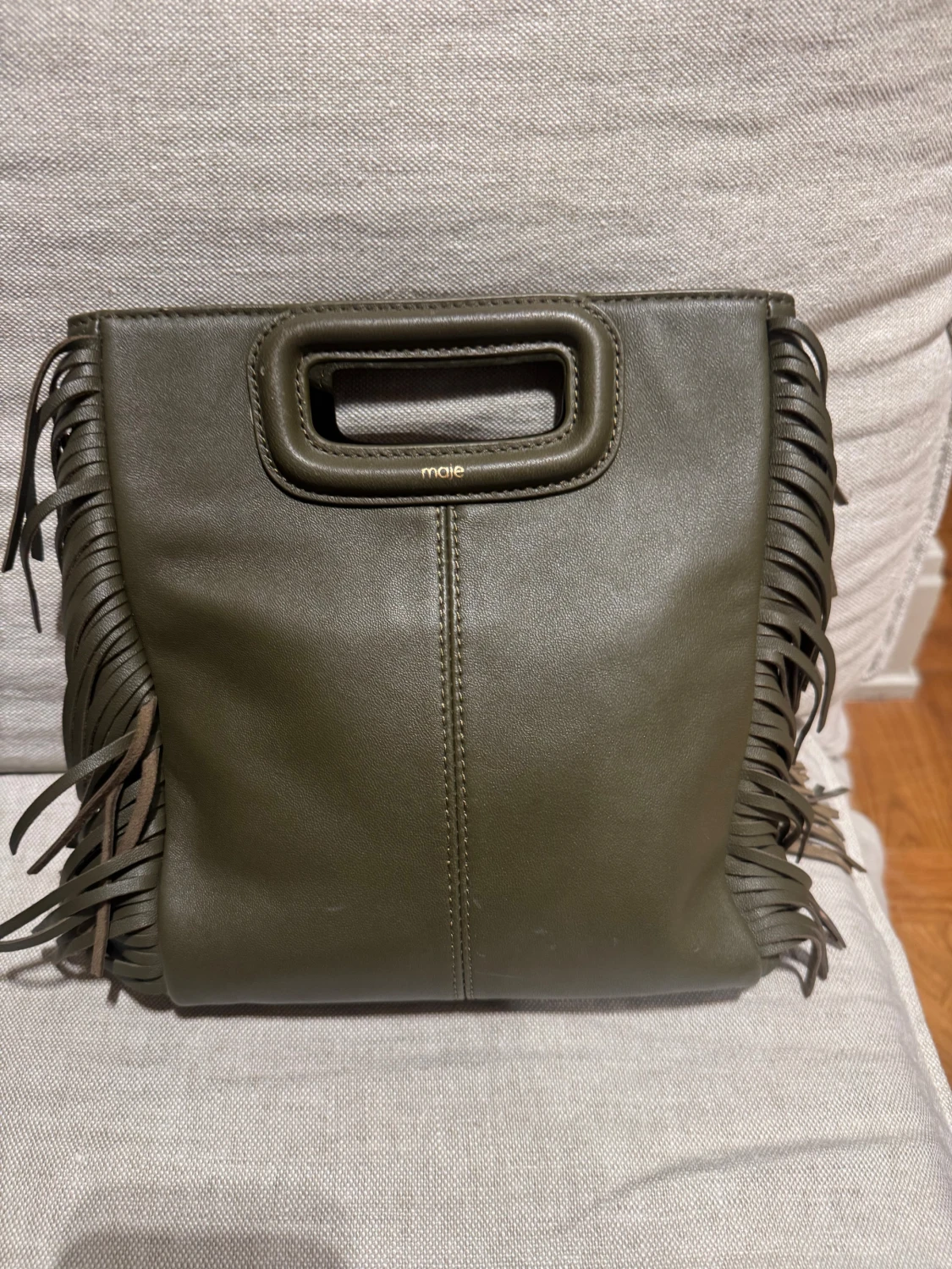 Olivgrön fransad handväska från Maje - 2