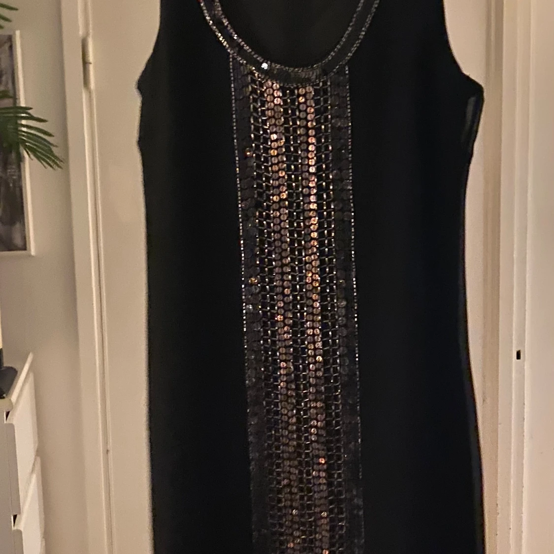 Svart långklänning med paljetter Fransa