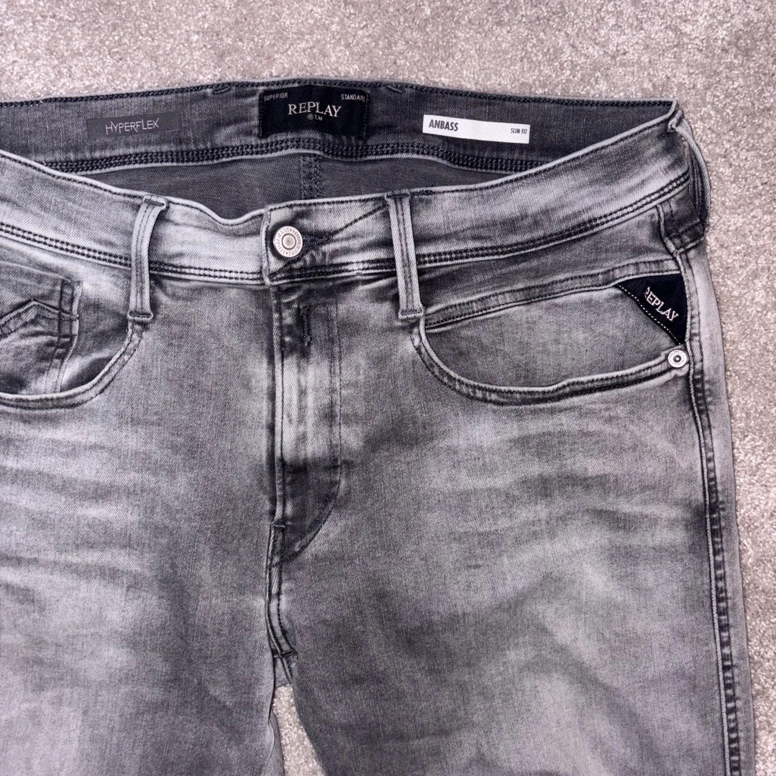 Replay Anbass Hyperflex grå jeans - 1