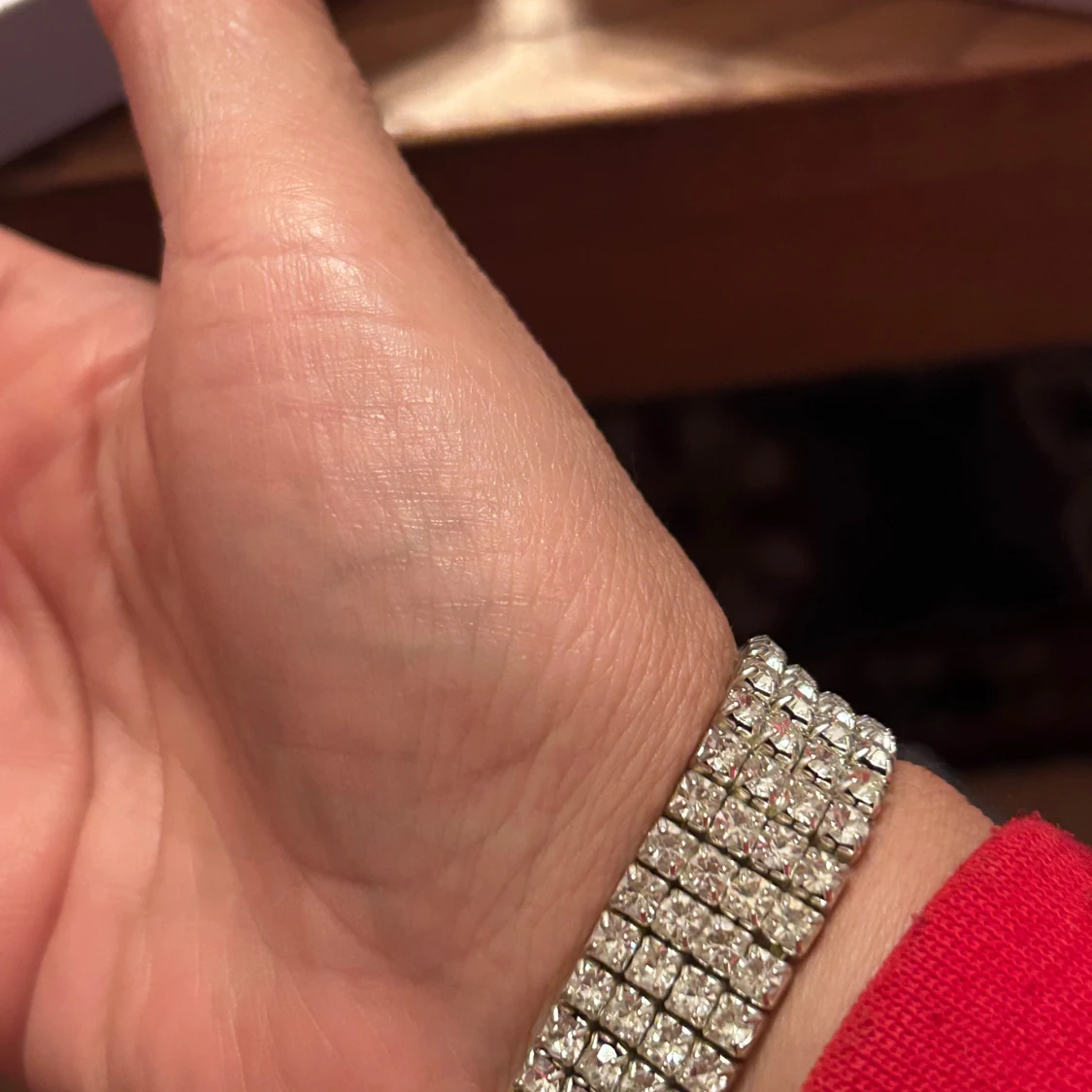 Bred glittrigt armband i silver - 3