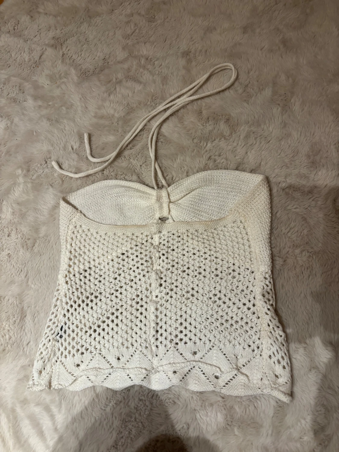 Vit stickad topp - 1