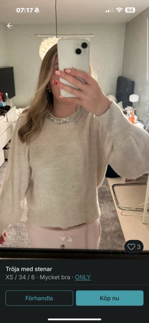 stickad tröja  - stickad tröja med diamant detaljer storlek xs 