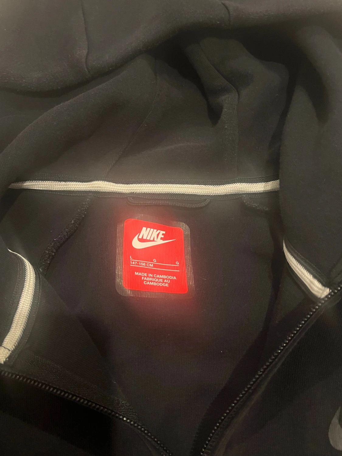 Svart Nike hoodie med dragkedja - 3
