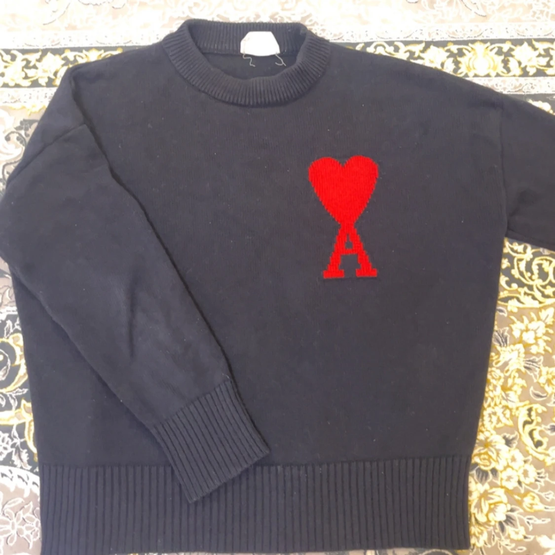 Svart stickad tröja från Ami Paris - 1