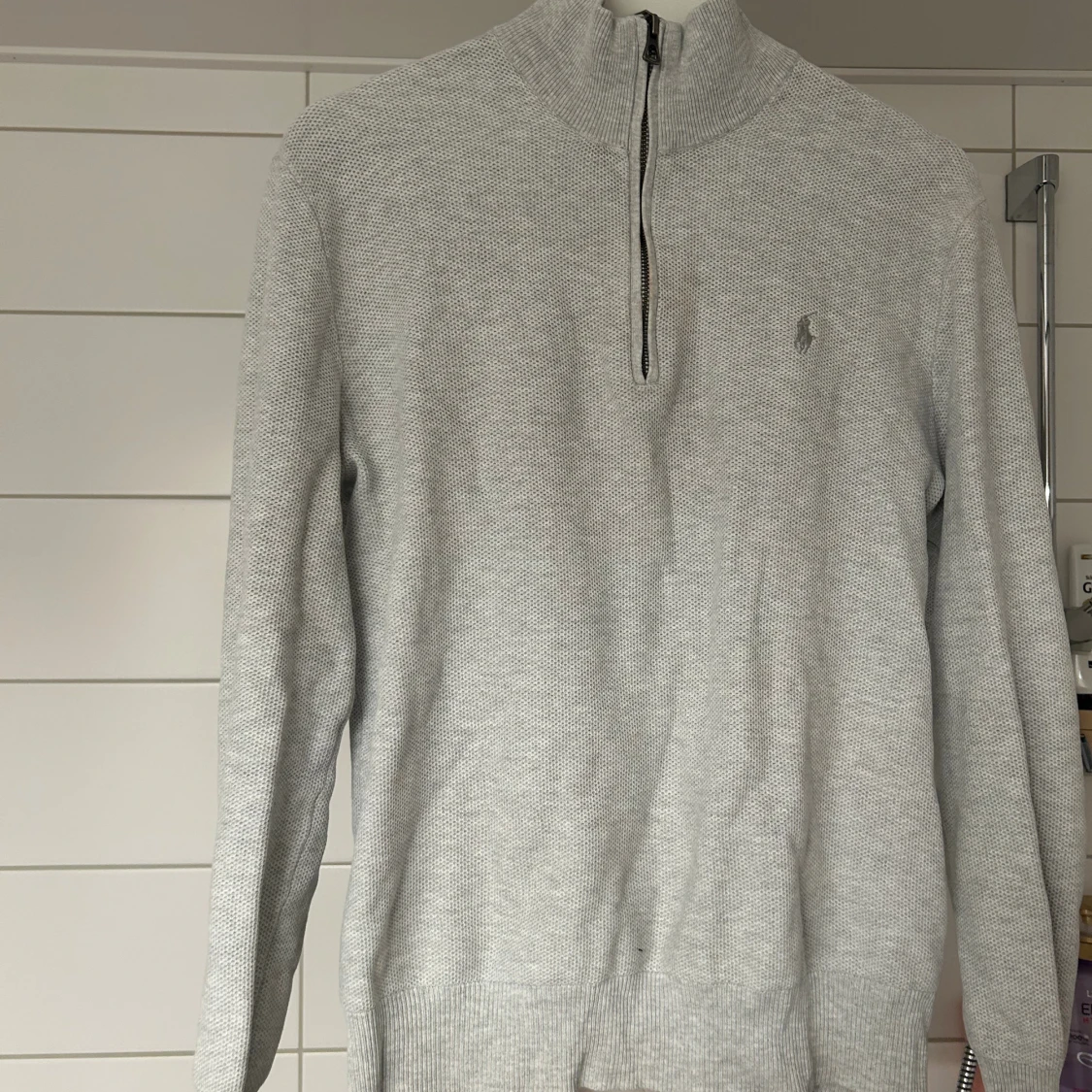 Ljusgrå half zip tröja Polo Ralph Lauren