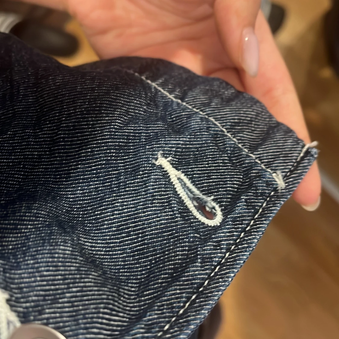 Croppad jeansjacka med kort ärm - 2