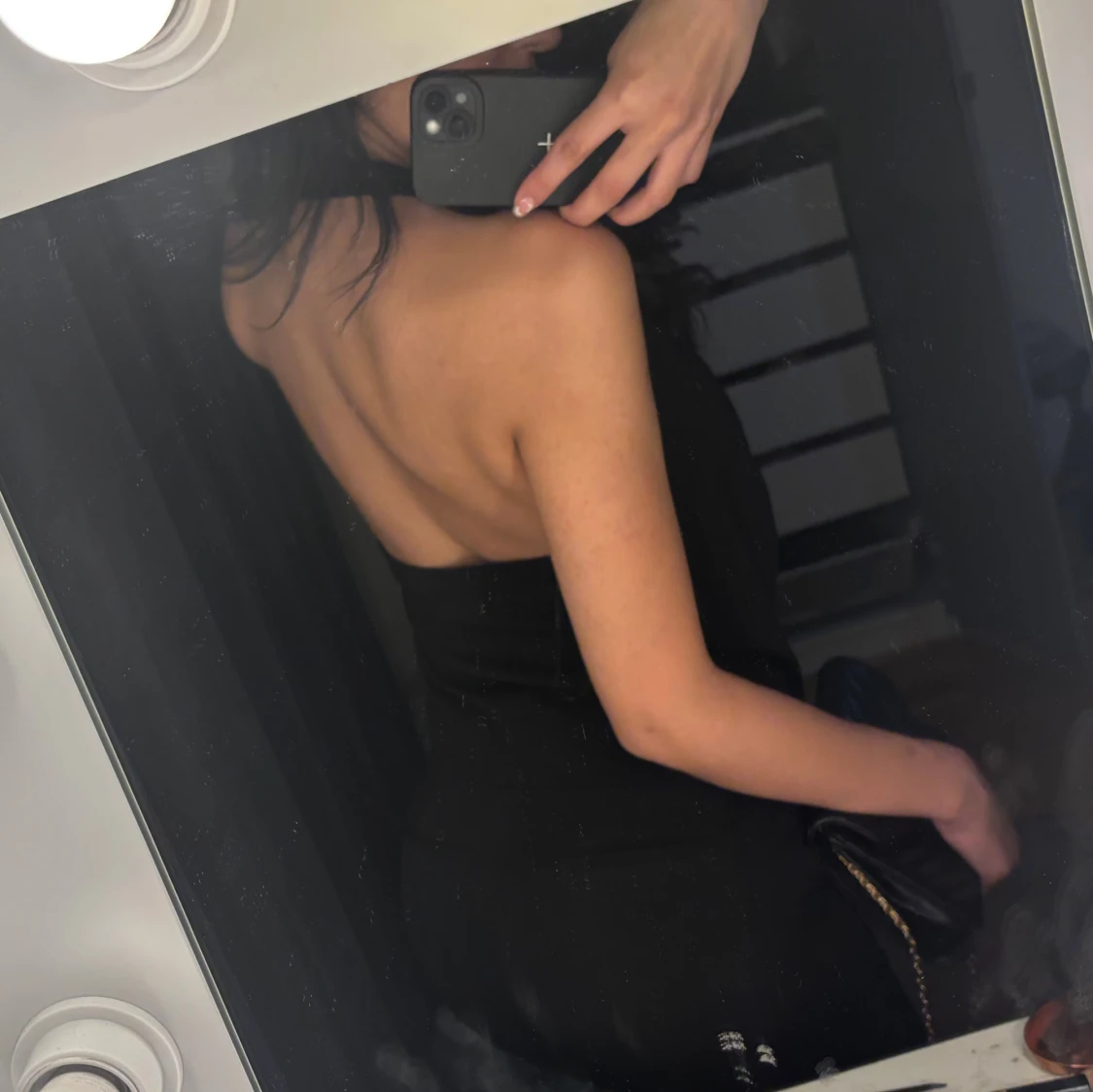 Svart omlott halterneck topp - 1