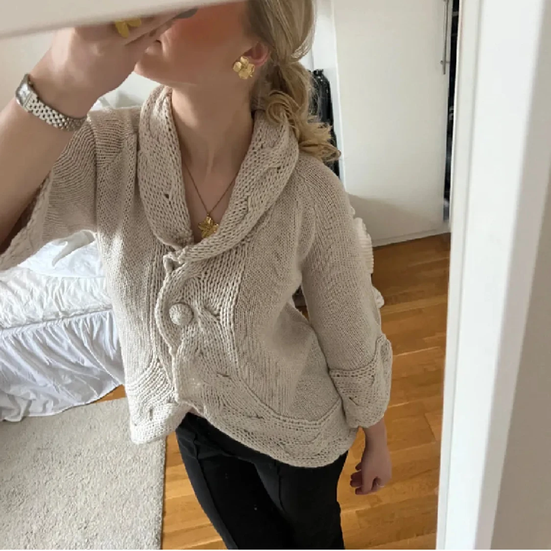 Trekvartsärmad kofta - 90