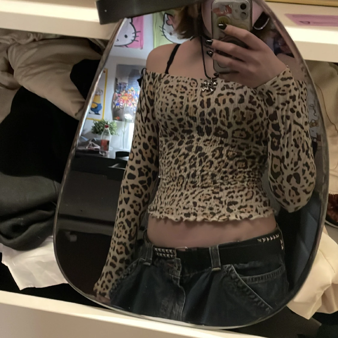  leopard mönstrad lång ärmad  - 90