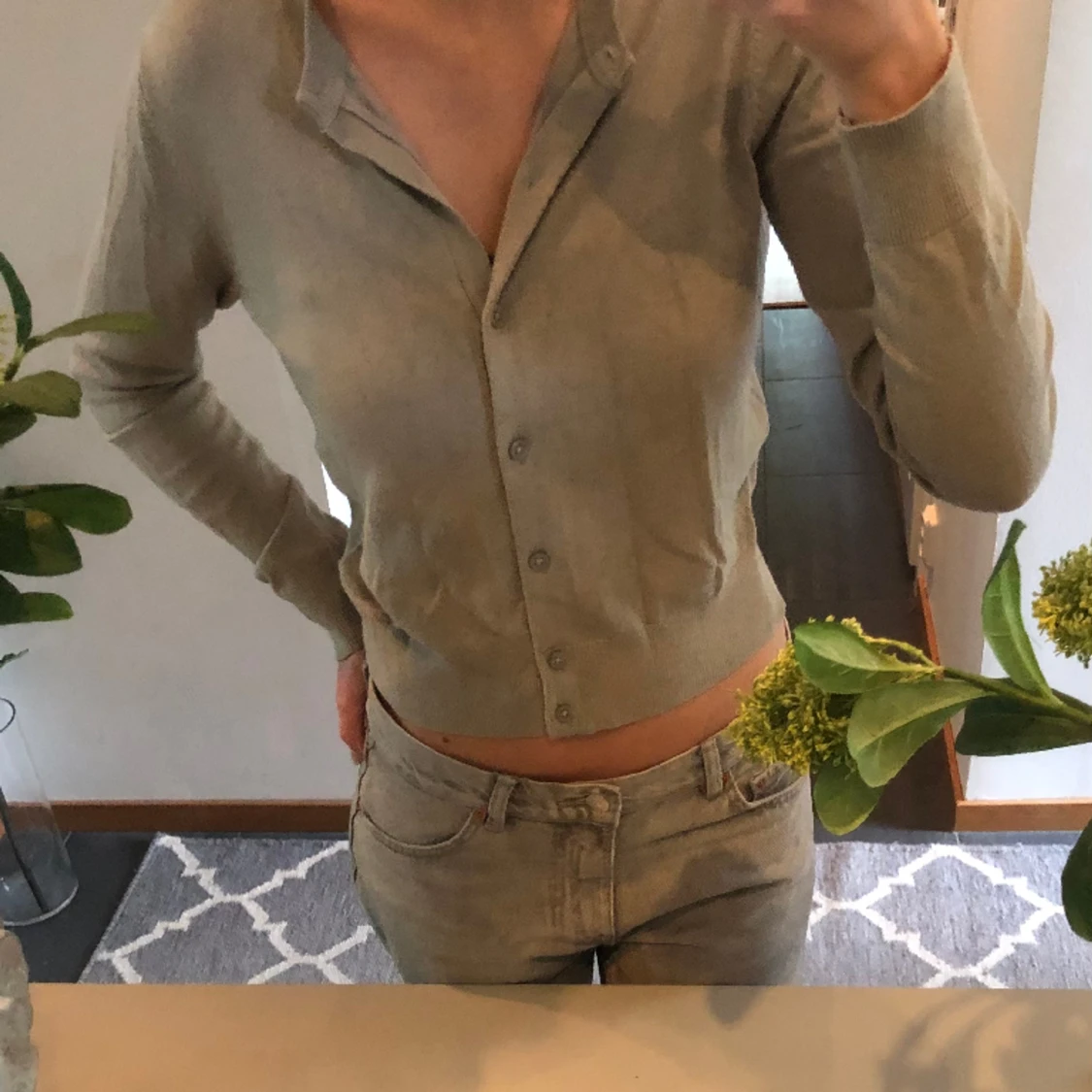 Grågrön kofta - 90