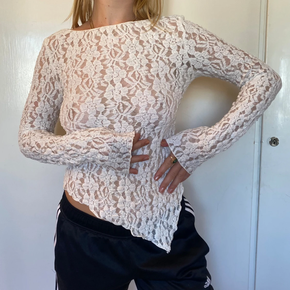 Vit blus tröja - 90