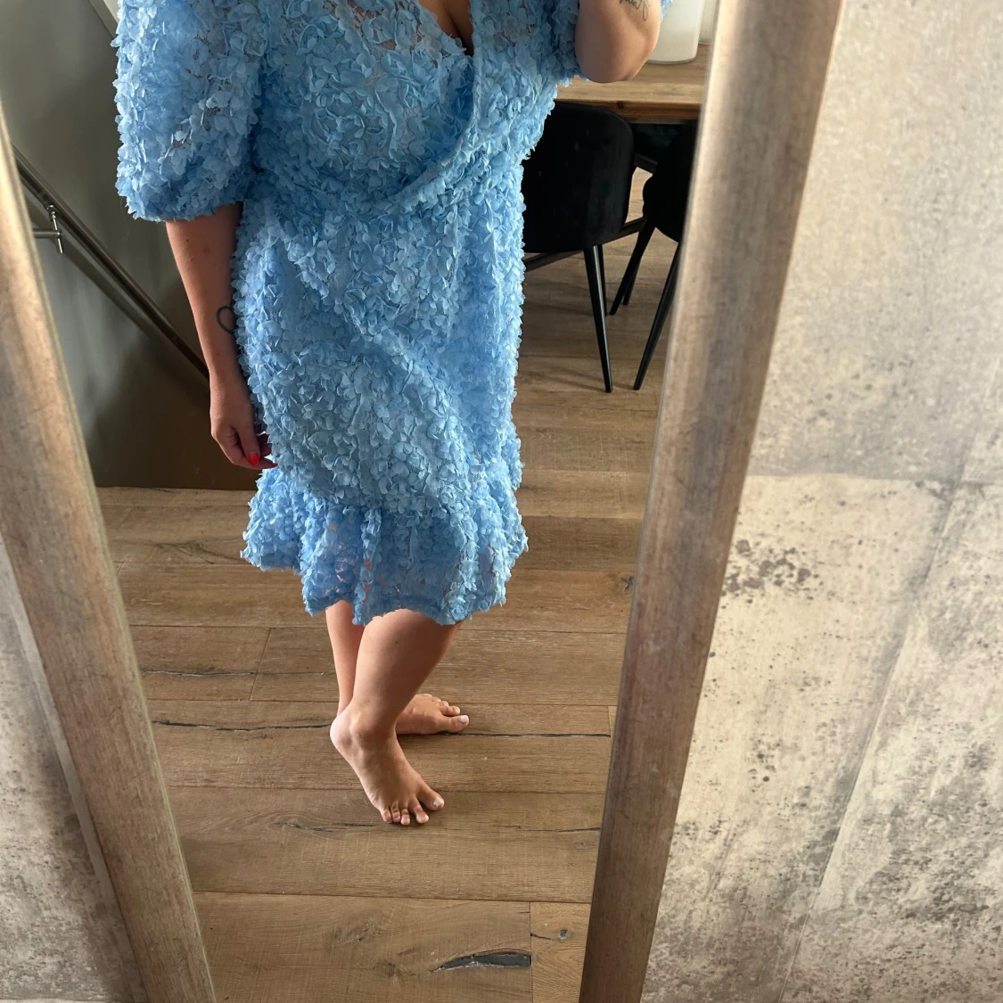 Blå festklänning - 90