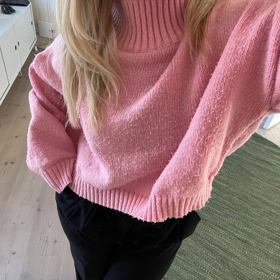 Rosa stickad tröja  - 91