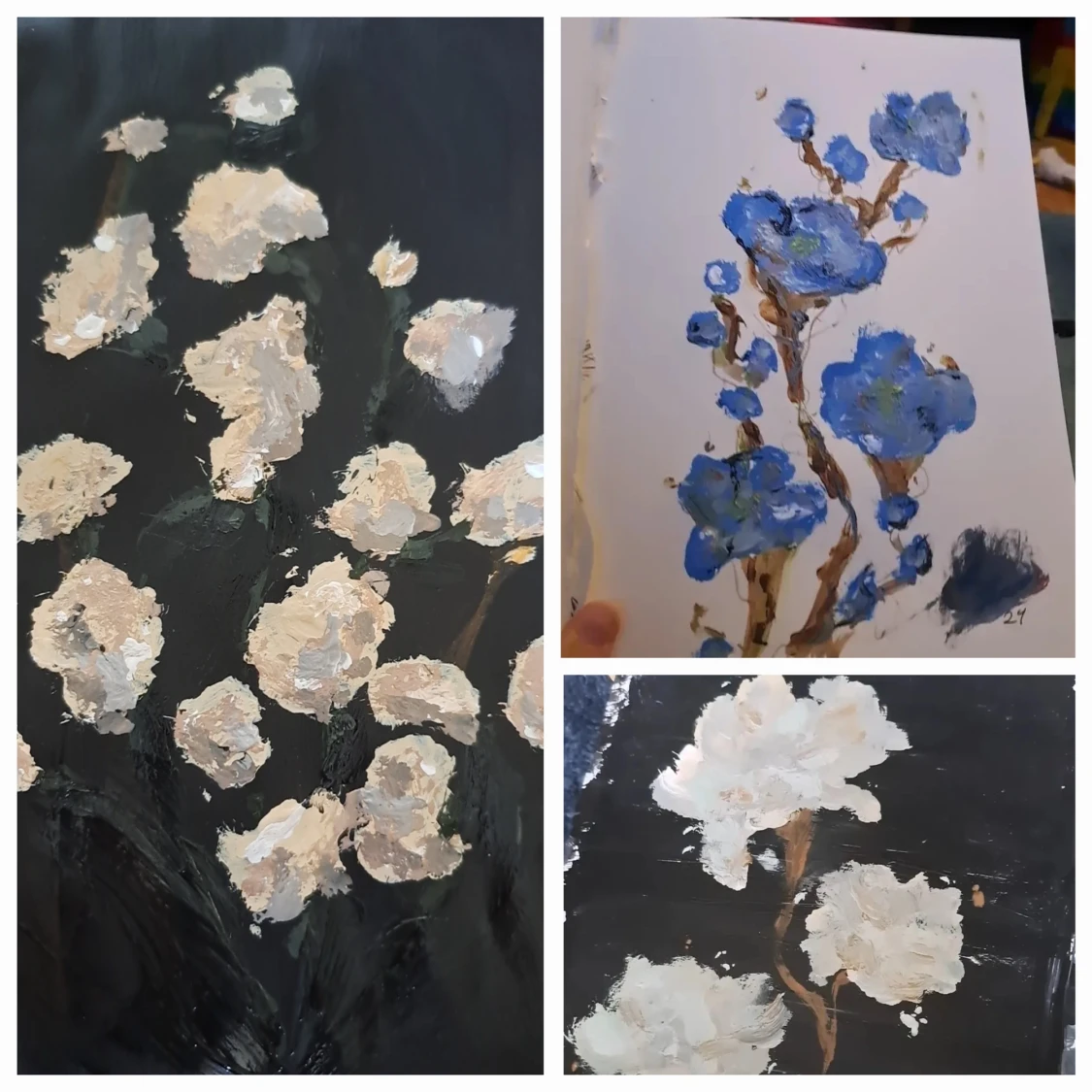 Handmålade blomster motiv🤍