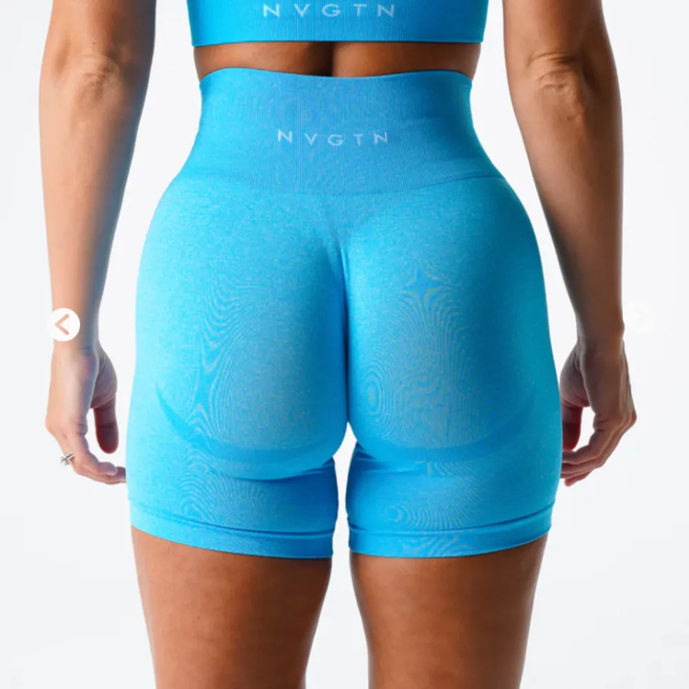 Blåa träningsshorts från NVGTN, i fint skick🩵 Caribbean Contour Seamless Shorts på hemsidan. Shorts.