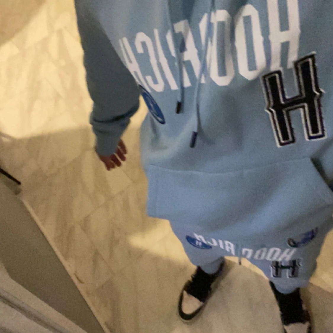 Baby blå Hoodrich set - 90