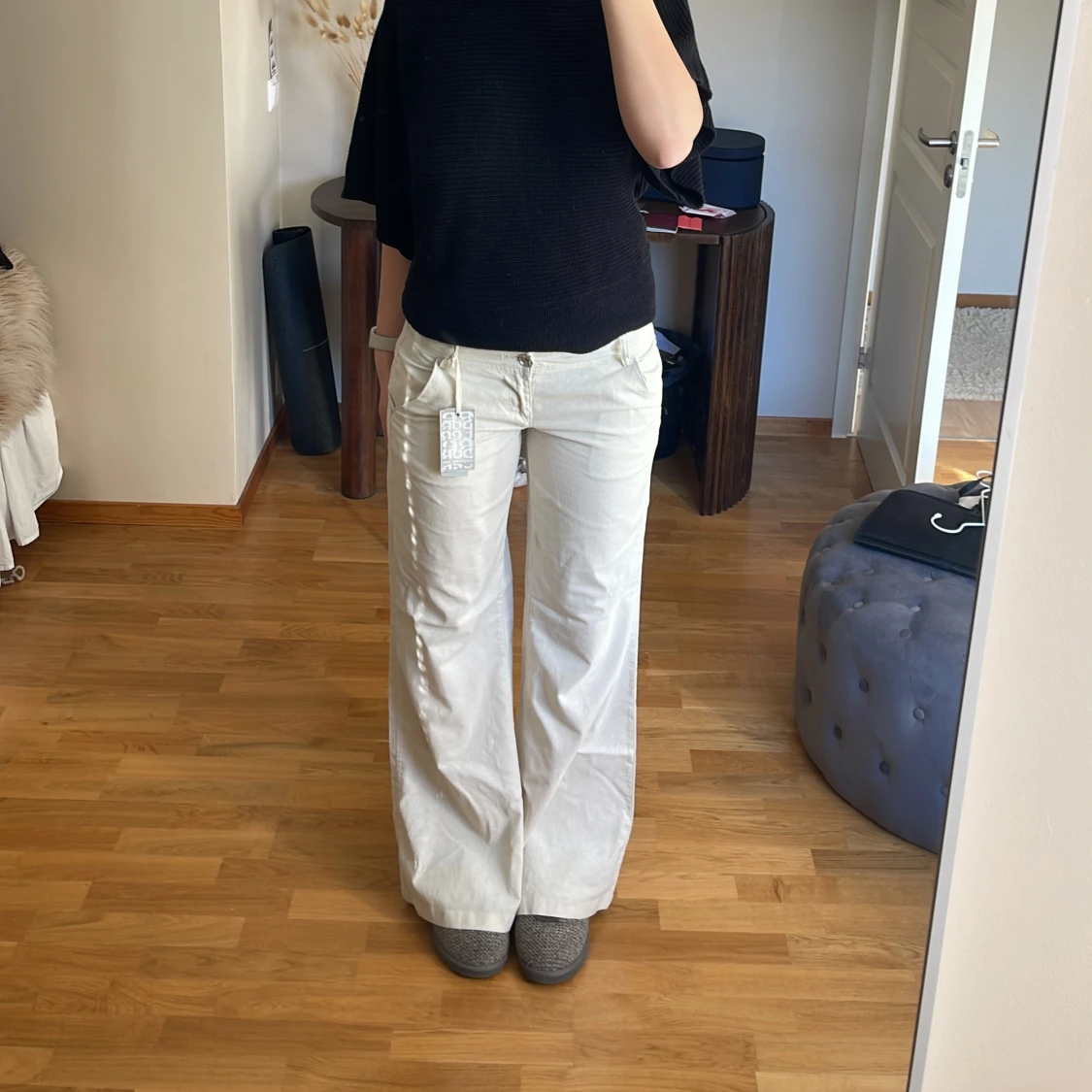 Lågmidjade linnebyxor - 91