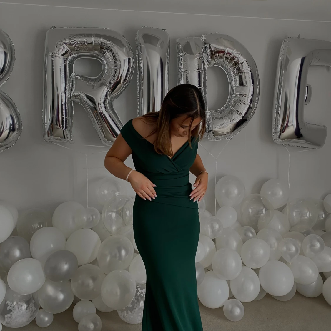 Lång klänning grön  - 90