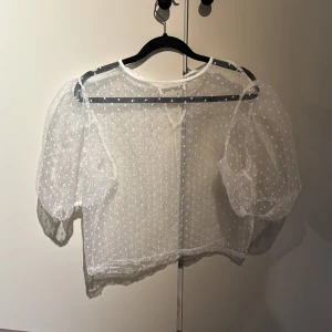 Genomskinlig prickig blus - Jätte fin genomskinlig blus perfekt till en fest. Ingen lapp på så vet ej märket eller storlek men den passar S/M