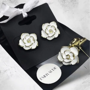 Dore örhängen - Rosörhängen i äkta silver och 18k guld