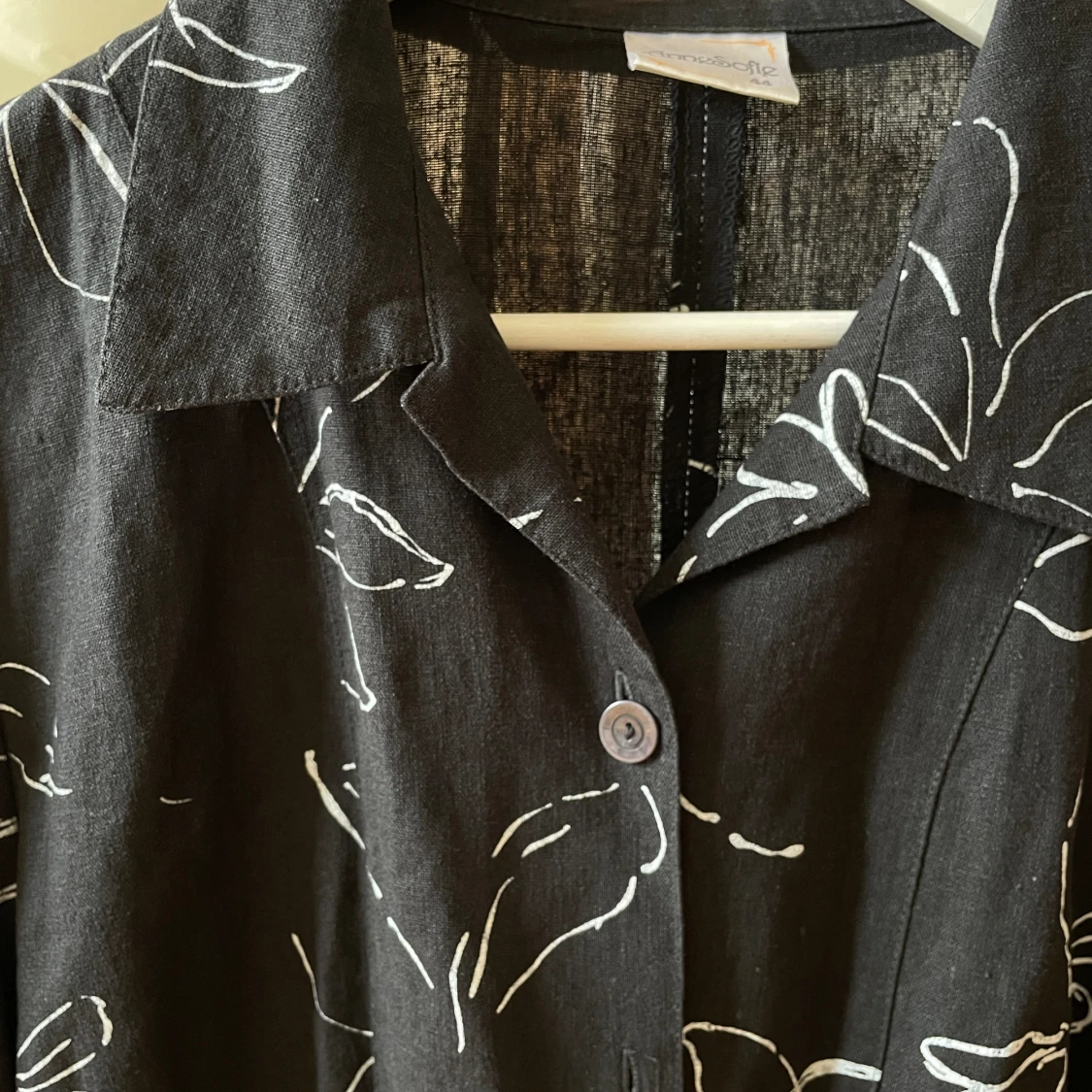 Skjortblus i linneblandning - 90