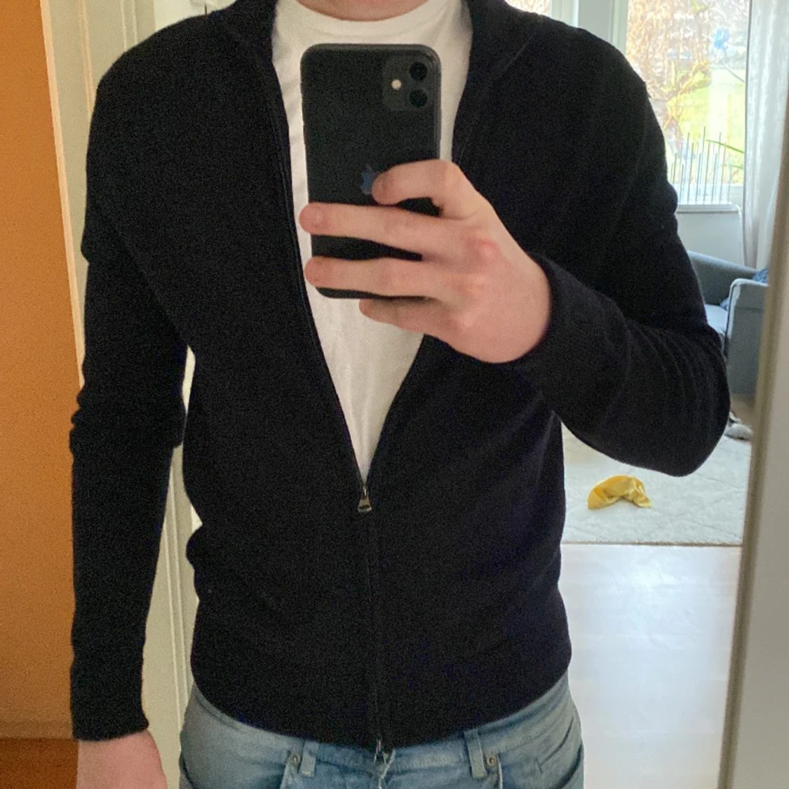 Merino ull zip tröja