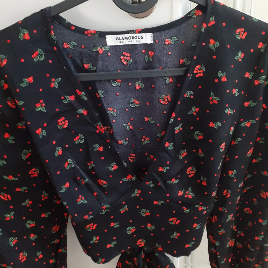 blus med knytband - 91