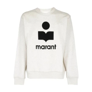 Isabel marant sweatshirt - Säljer min isabel marant sweatshirt som har röd logga.   Första bilden är endast för att visa modellen bättre. Typ helt ny!! Modellen är så att loggan ska vara lite sliten😊
