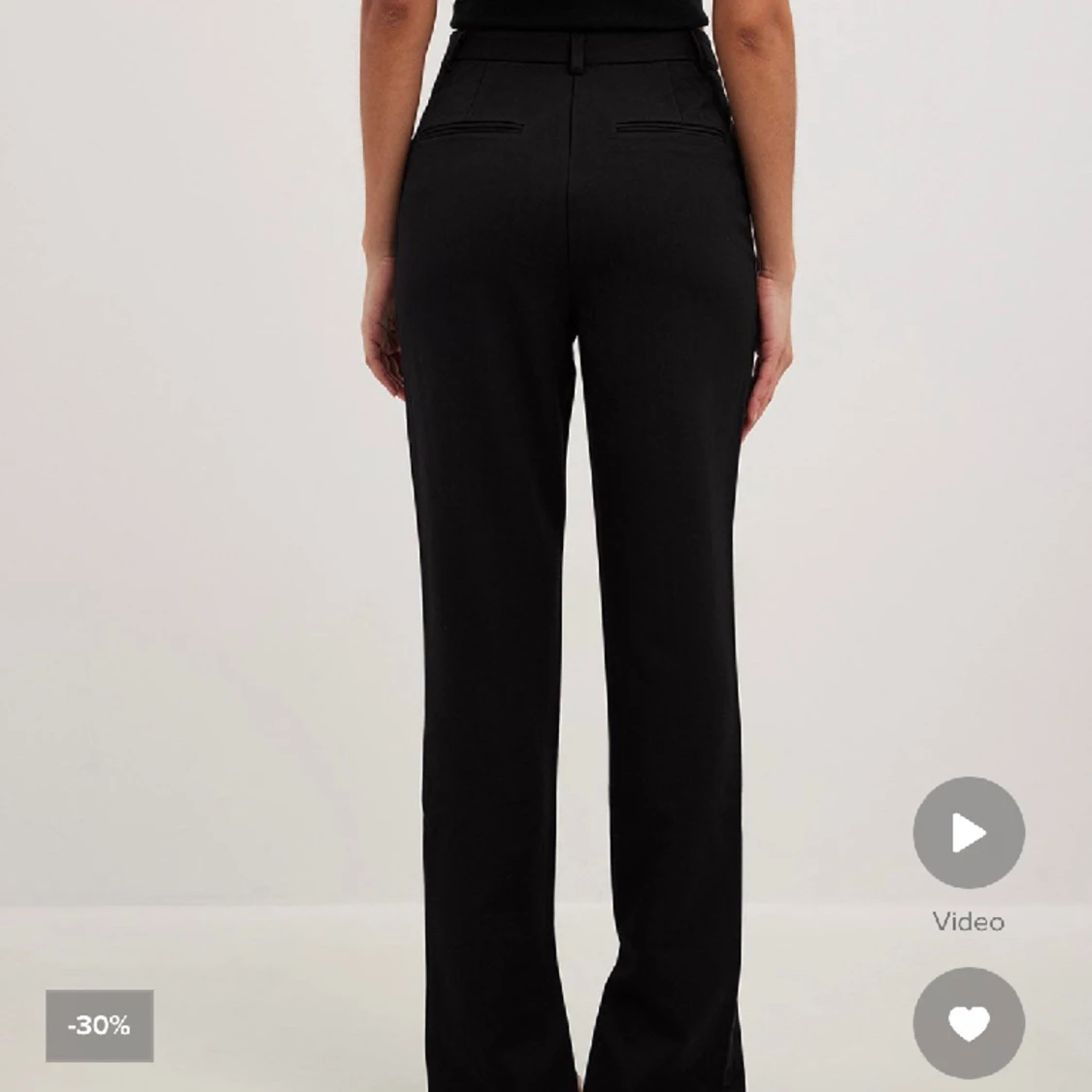 Kostymbyxor med hög midja och slits - 1