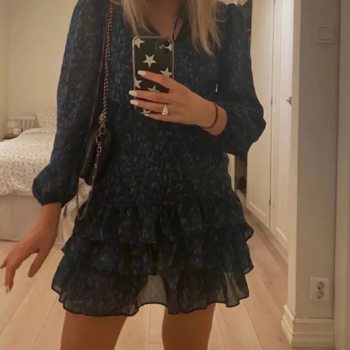 Blå grön klänning