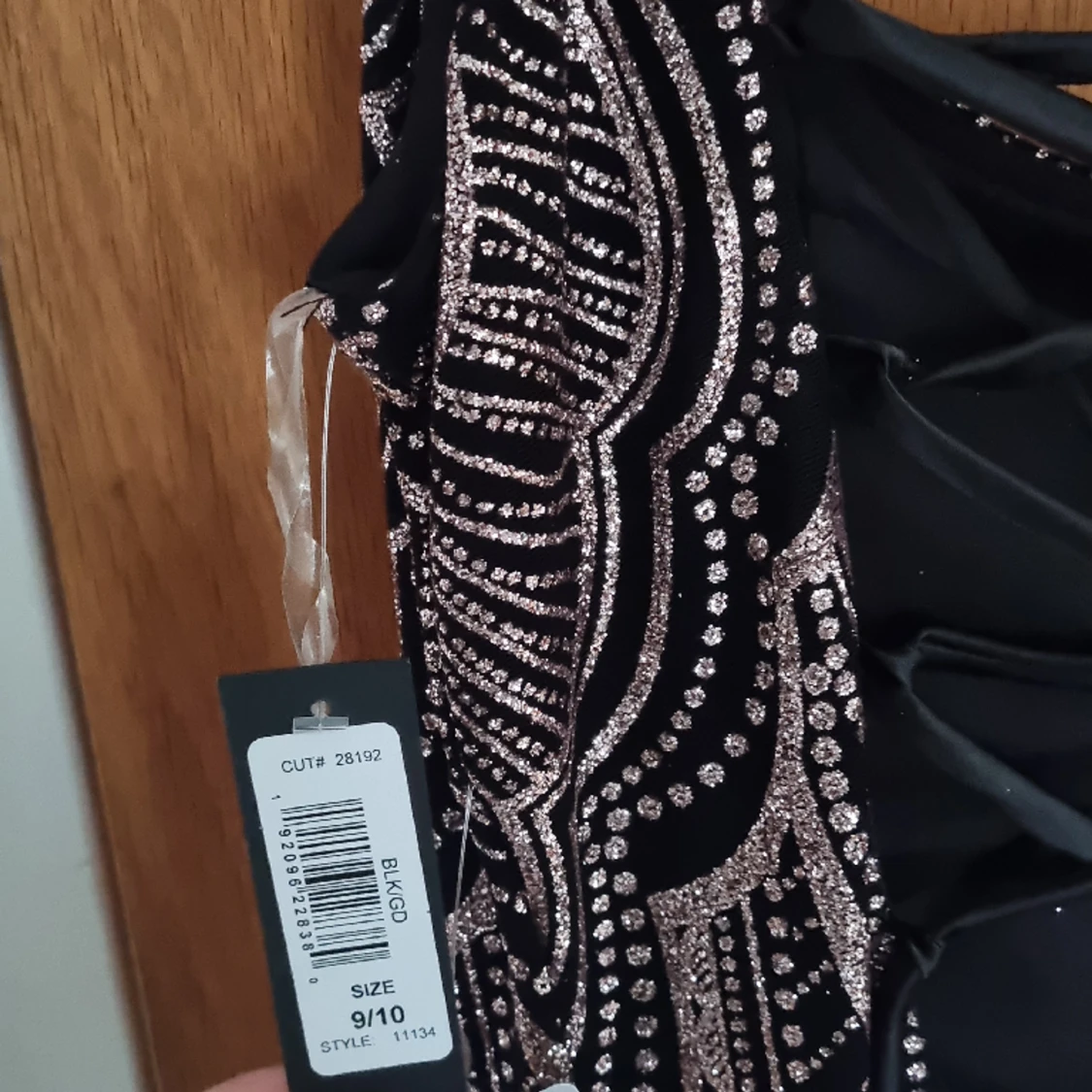 Balklänning, svart glitter - 91