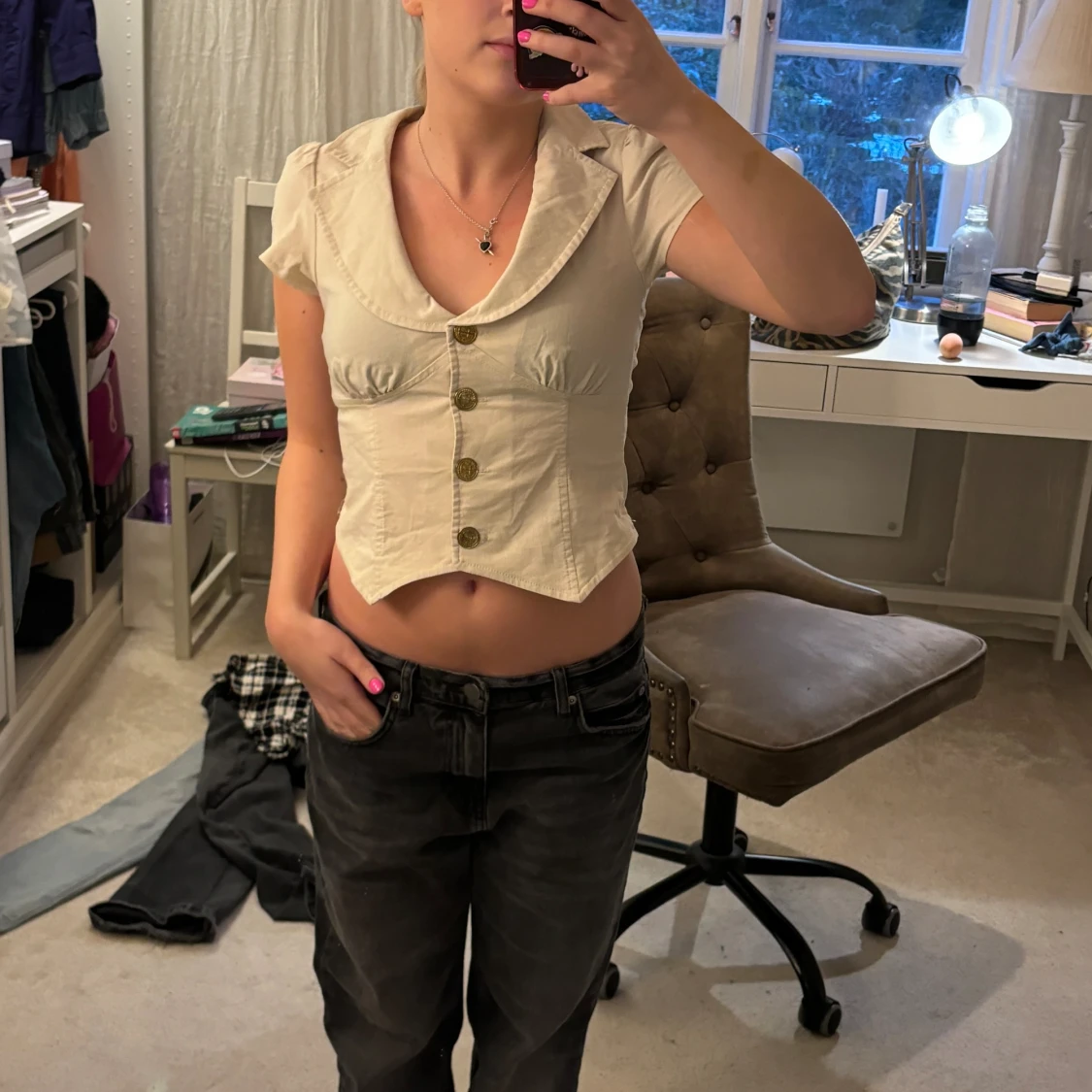 Beige topp - 90