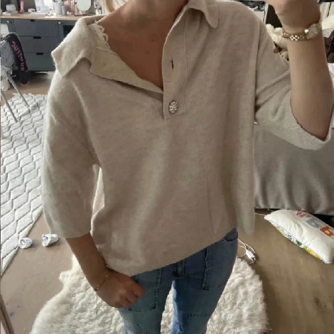 Stickad T-shirt  - 90