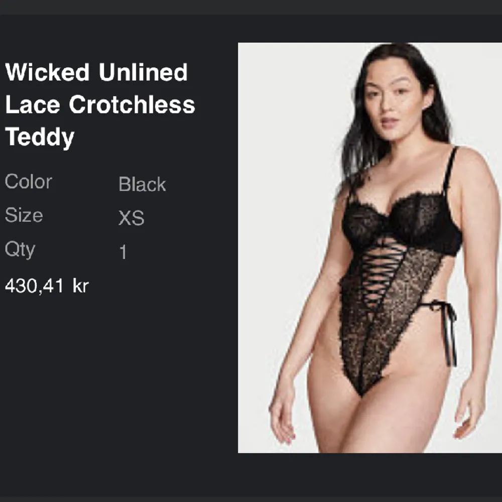 Wicked Unlined lace crocthless Teddy från Victoria secret. . Övrigt.