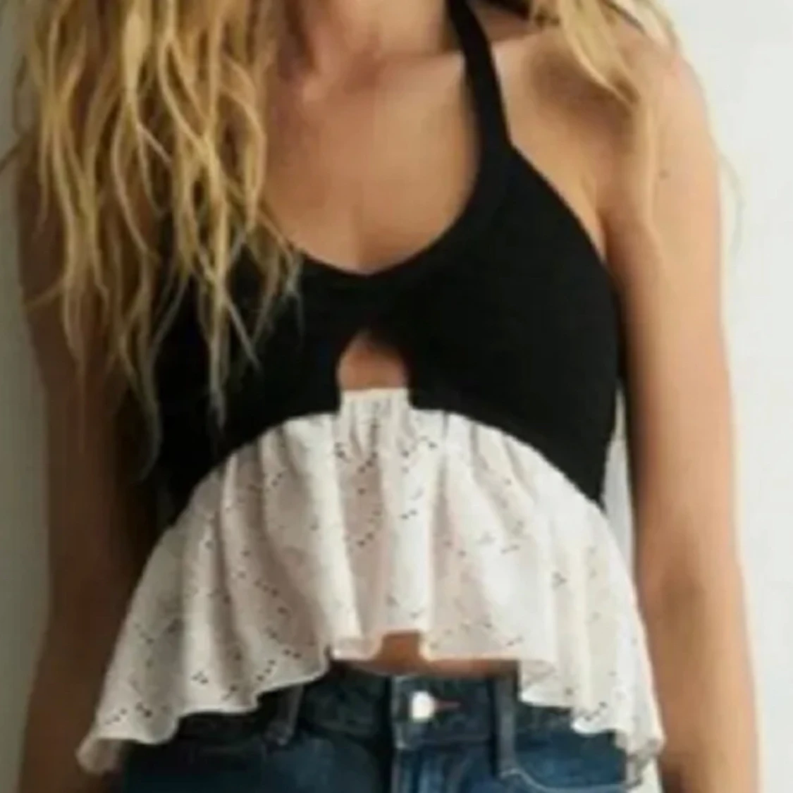 Svart och beige topp