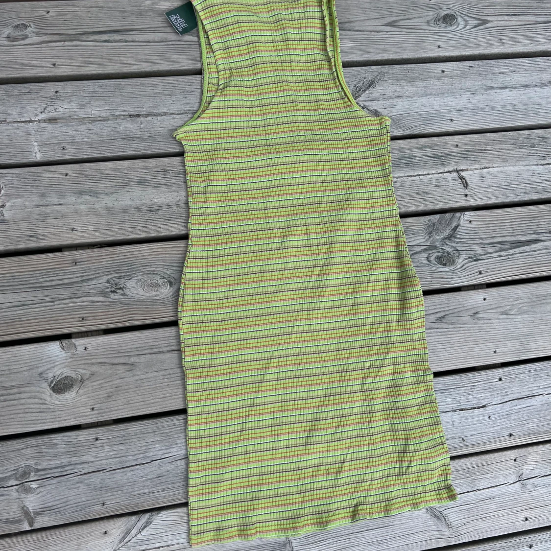 Grön randig vintage klänning  - 90