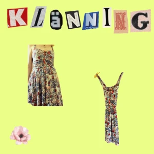 Blommig klänning  - Kort klänning med blommönster, bra skick  