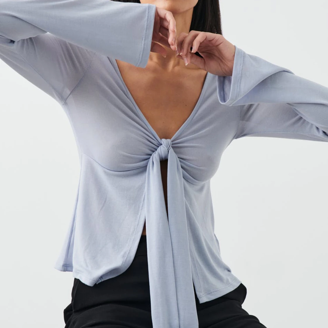 Gina tricot tie front long sleeve top! - 90