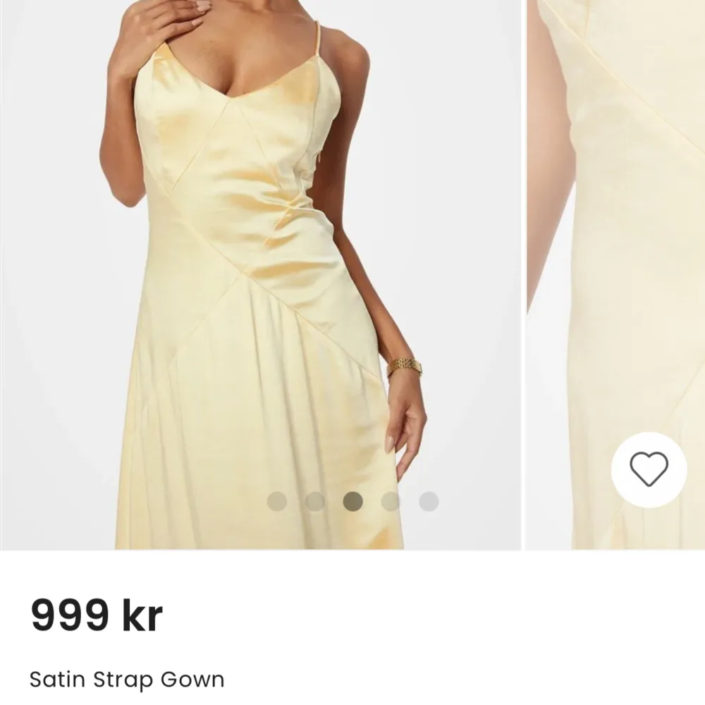 Nypris: 999 kr Satin Helt oanvänd Prislappen finns kvar Slutsåld på hemsidan. Klänningar.