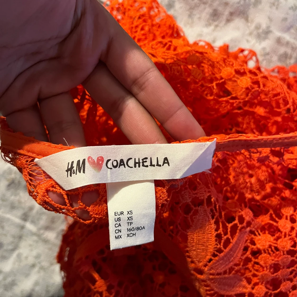 Orange virkad topp - 93