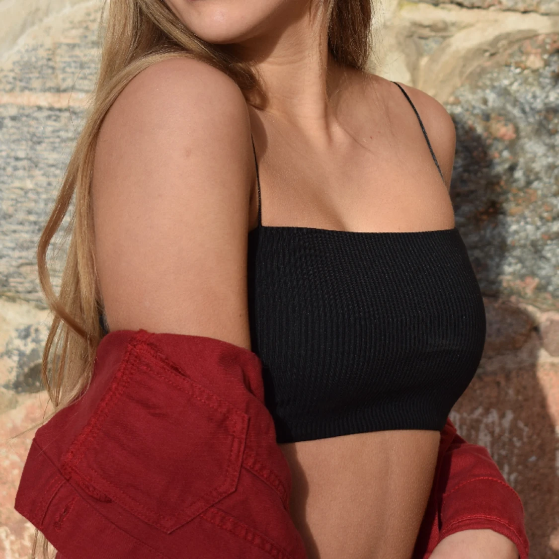 Röd jeans jacka - 91