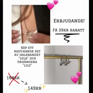 Spana in vårt eleganta set med halsbandet ”Lolo” och örhängena ”Lilo”💓💓💓💓